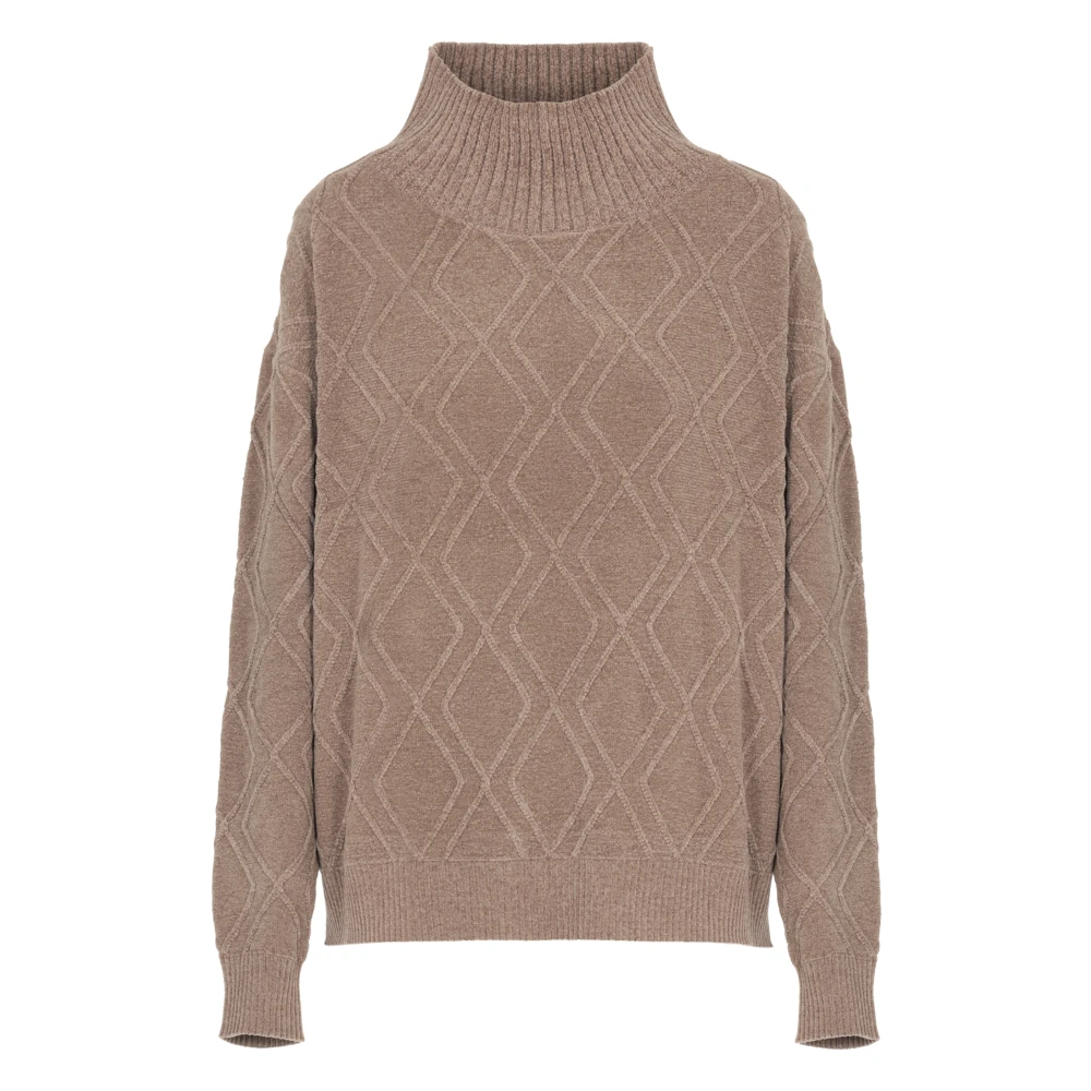 RRD Geometrisch Patroon Fluweel Trui Grijs Gray Dames