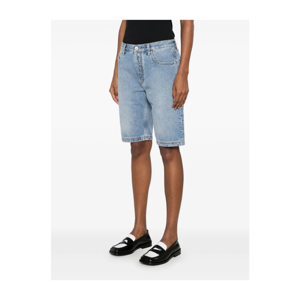 The Attico Heldere Blauwe Shorts met Geborduurd Logo Blue Dames