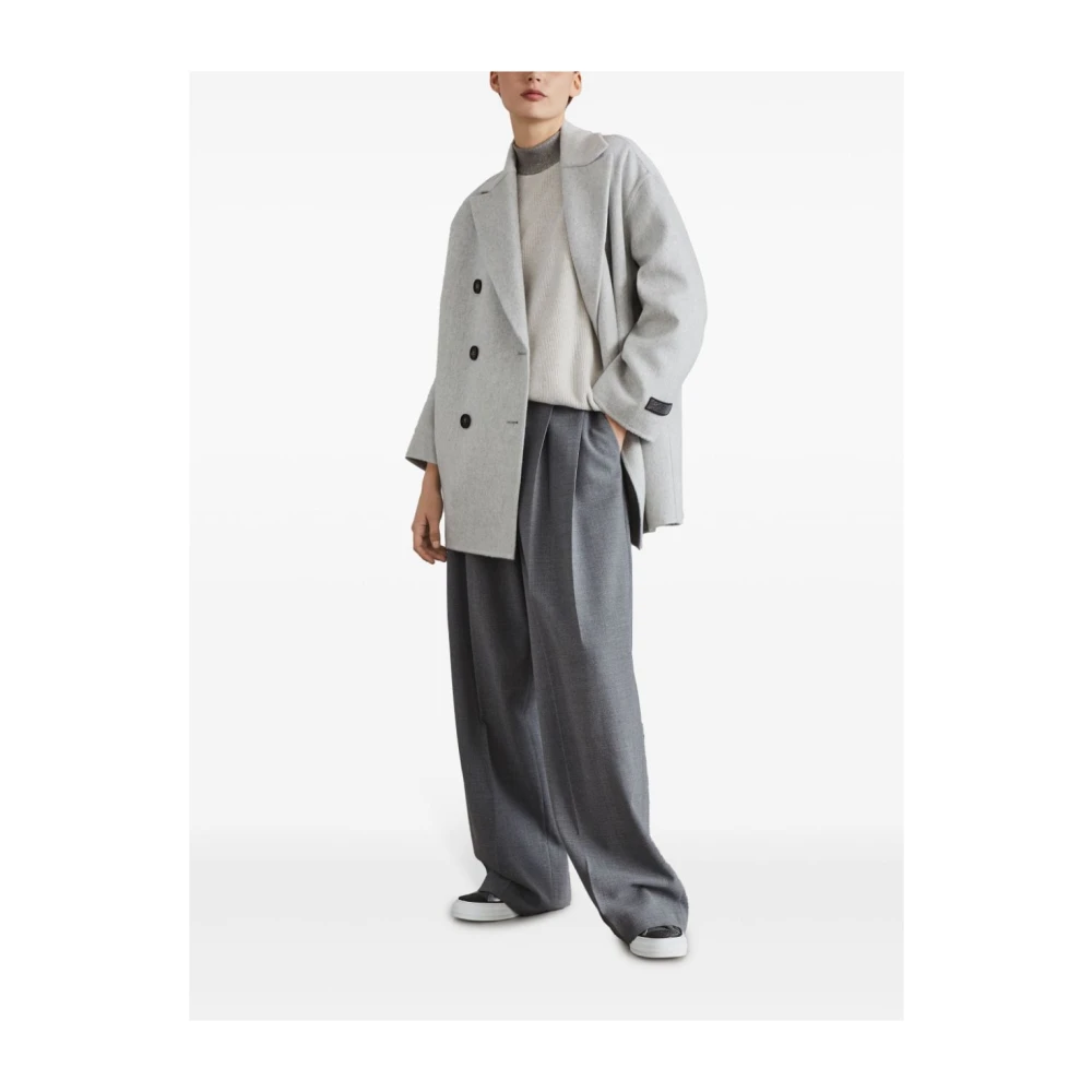 BRUNELLO CUCINELLI Witte Kasjmier Ribgebreide Trui White Dames