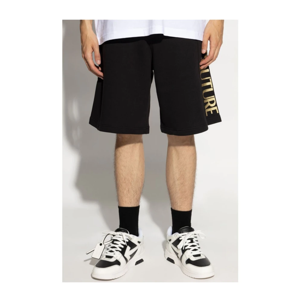 Versace Jeans Couture Zwarte Shorts voor Mannen Aw24 Black Heren