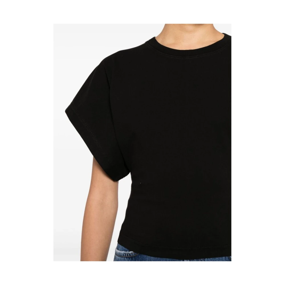 Agolde Zwart Katoenen Dolman Mouw T-Shirt Black Dames