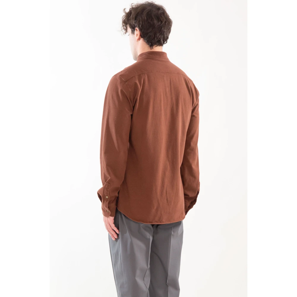 Circolo 1901 Zachte Jersey Shirt met Cashmere Touch Brown Heren