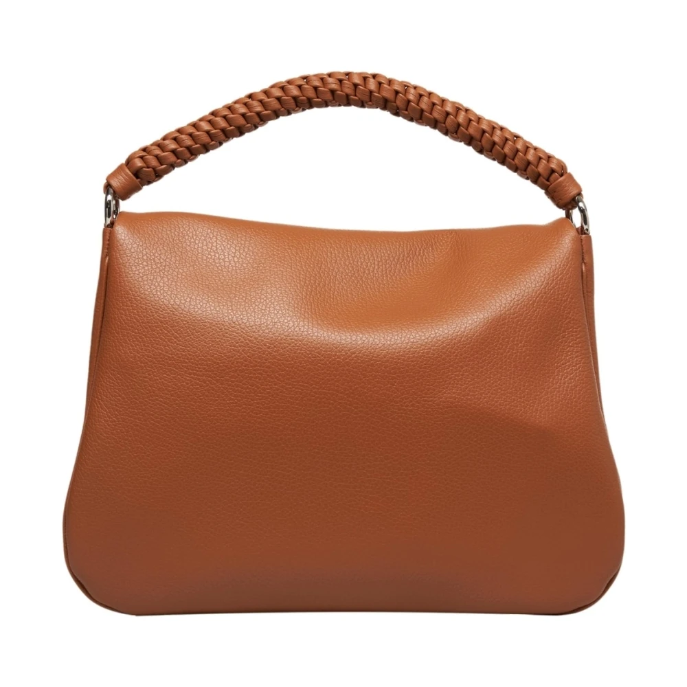 Orciani Bruine Leren Handtas met Chic Logo Brown Dames