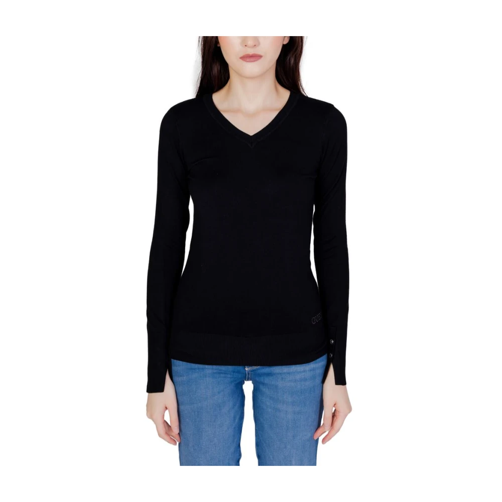 Guess , V-Neck Knitwear, Female, Black, Xs, V-Neck Knitwear - Image 3