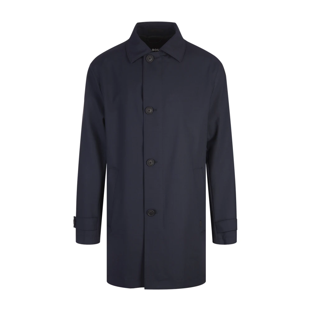 Hugo Boss Blauwe Wolblend Formele Jas Blue Heren
