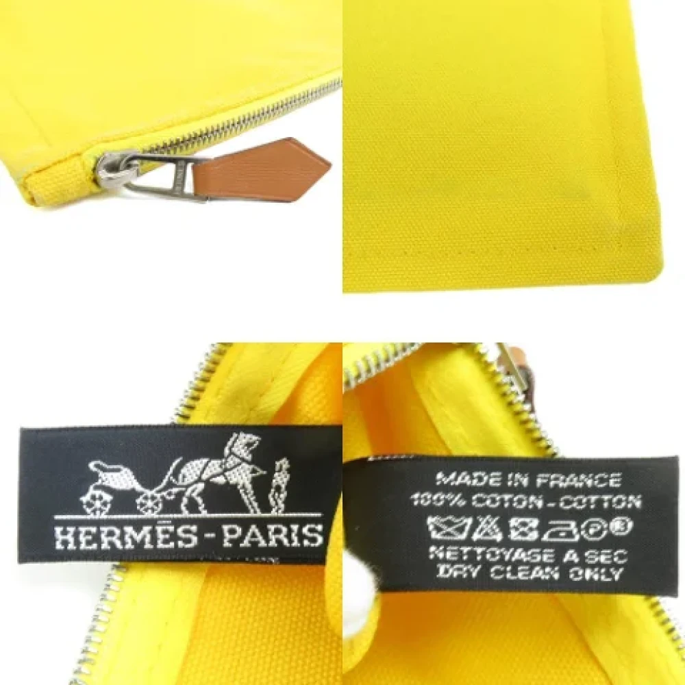 Hermès Vintage Pre-owned Cotton clutches Yellow Dames