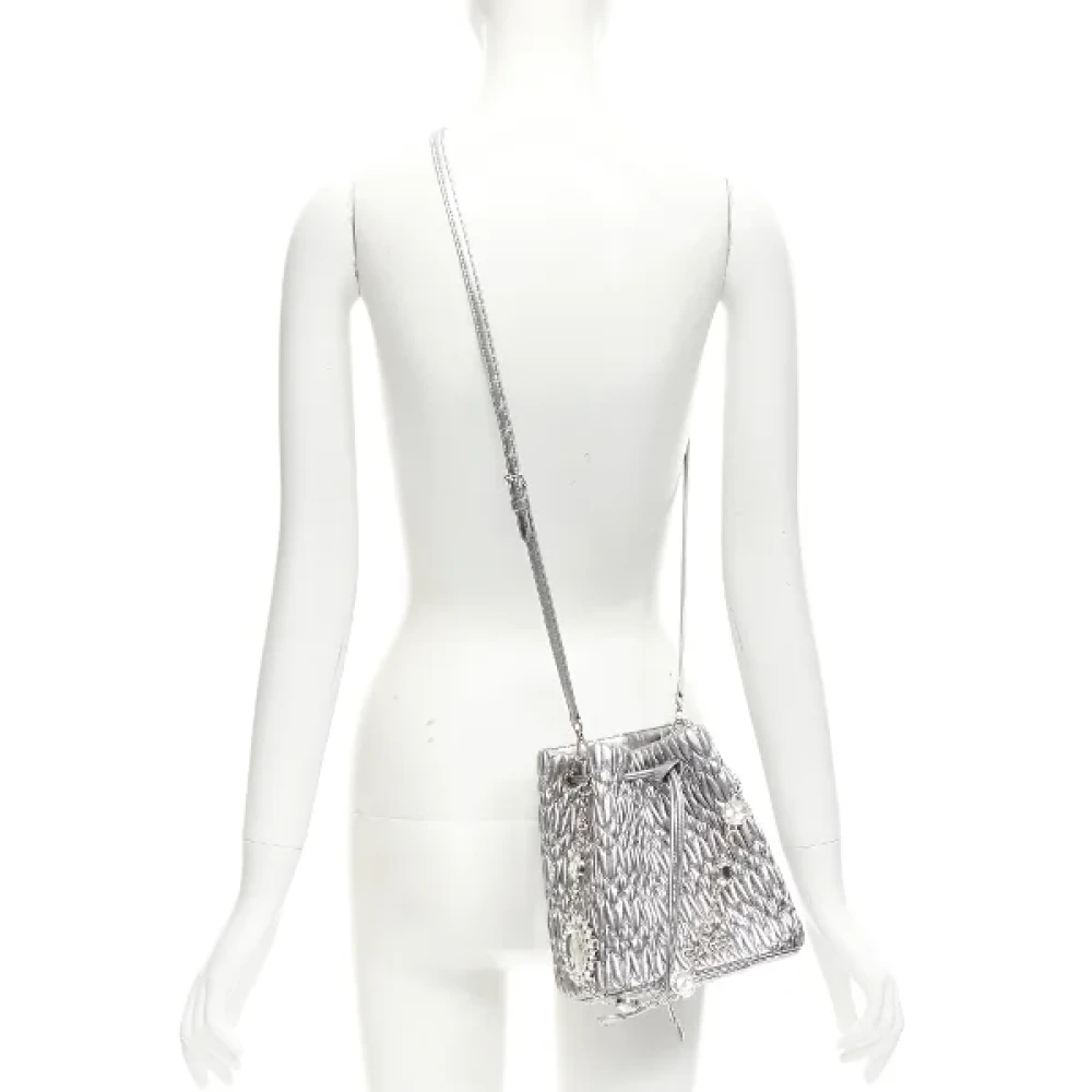 Miu Pre-owned Leather crossbody-bags Gray Dames