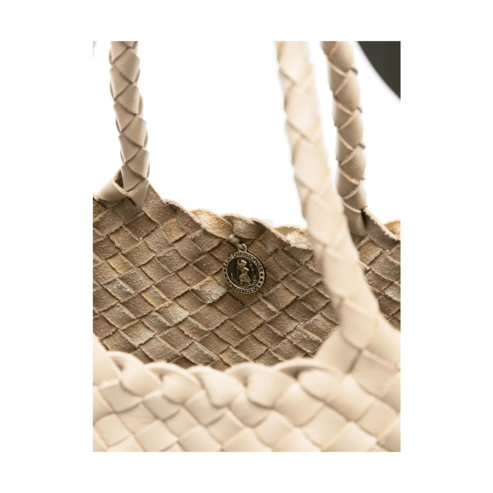 Dragon Diffusion Beige Leren Cirkelvormige Handtas Beige Dames