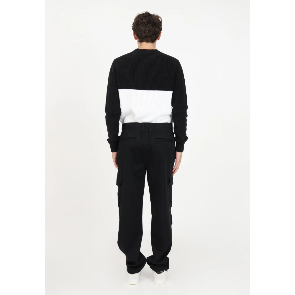 Calvin Klein Jeans Zwarte Cargo Broek met Gerecyclede Vezels Black Heren
