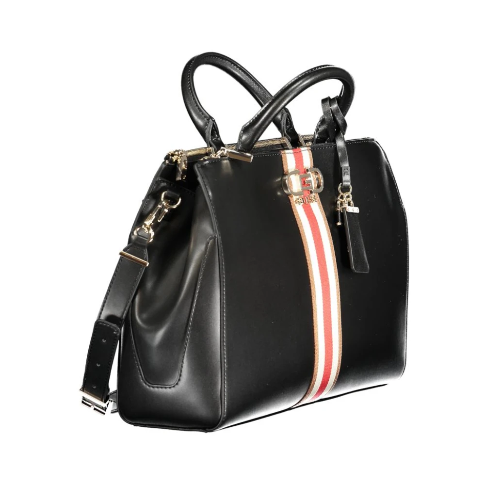Guess Zwarte polyethyleen schoudertas met verstelbare band Black Dames