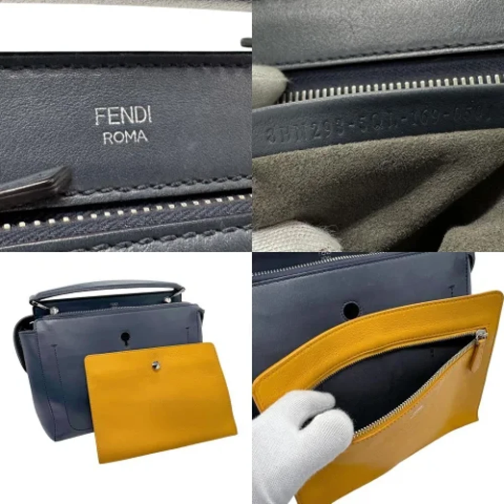 Fendi Vintage Pre-owned Leather shoulder-bags Blue Dames