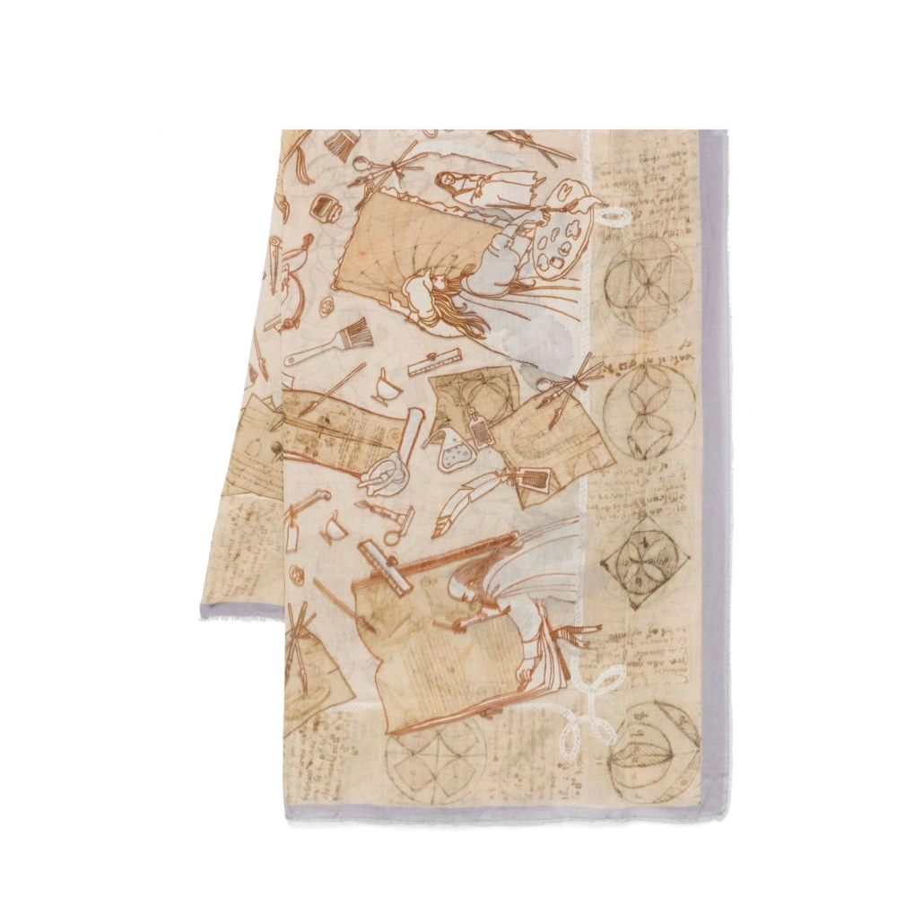 Faliero Sarti Multicolor Sjaal Dames Accessoires Beige Dames