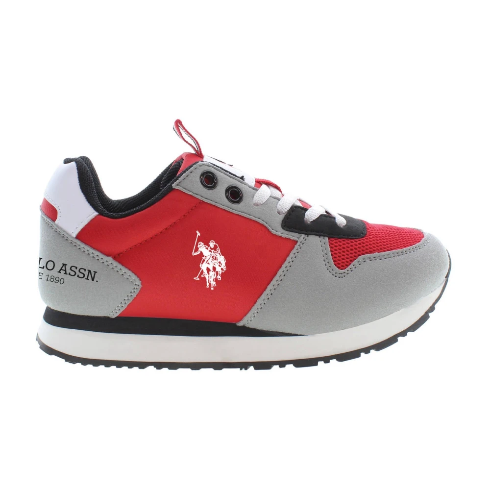 U.s. Polo Assn. Boys Red Kids Sneakers, 33 Eu, Kids Sports Shoes With Contrast Details