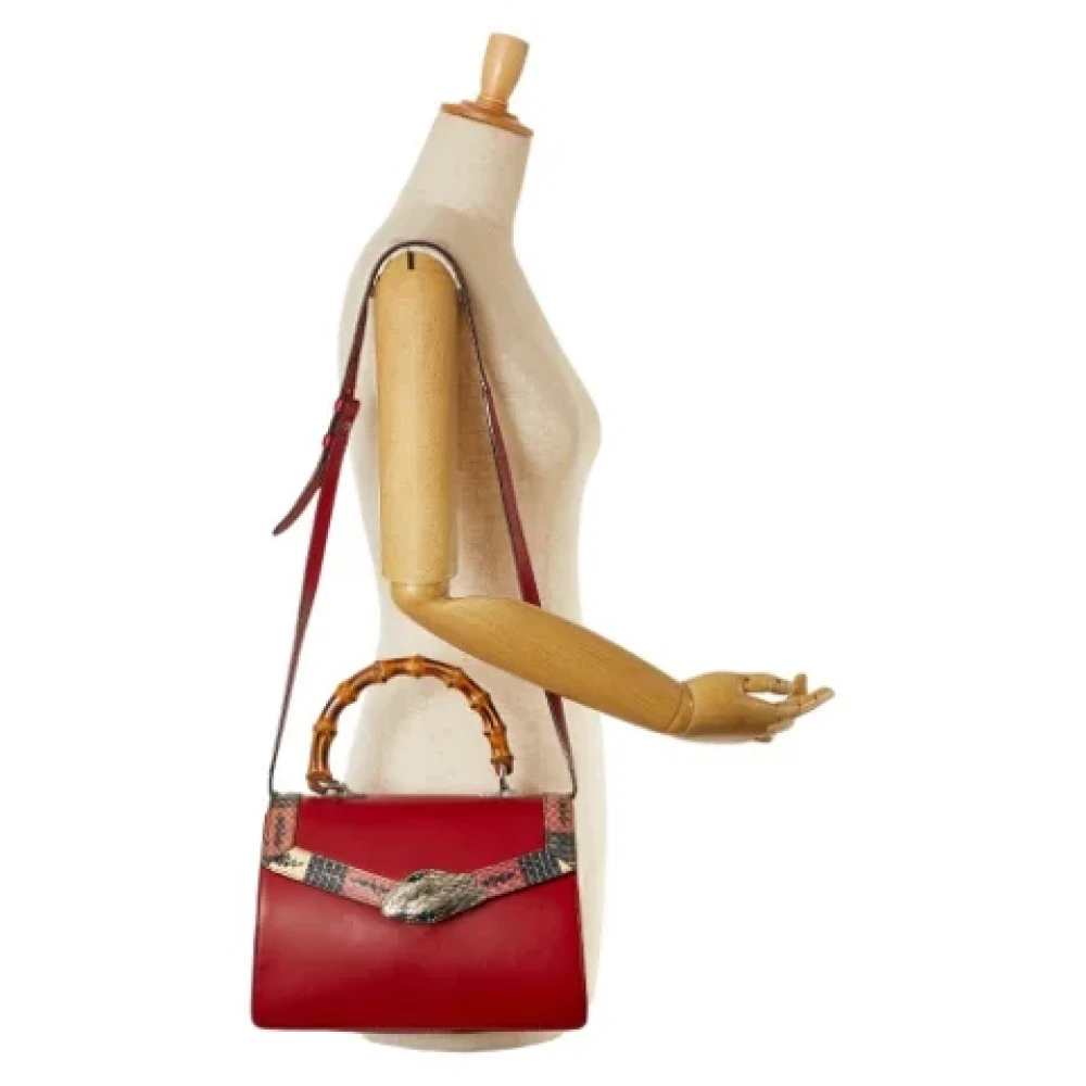 Gucci Vintage Pre-owned Leather handbags Red Dames