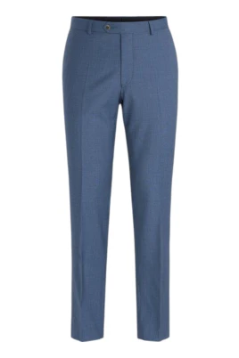 Blå Slim Fit Ullbyxor
