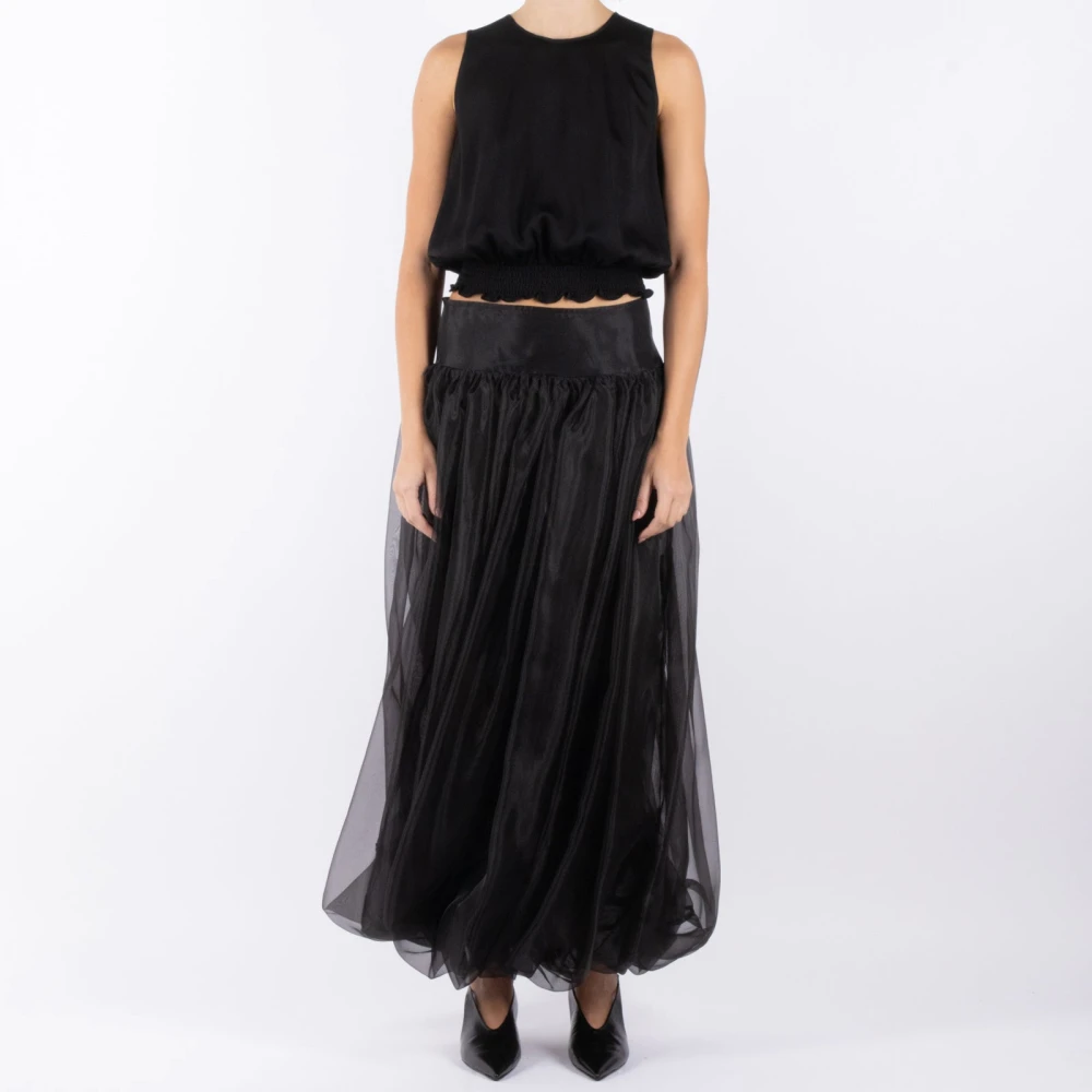 The Garment Zwart Polyester Katoenen Jurk Black Dames