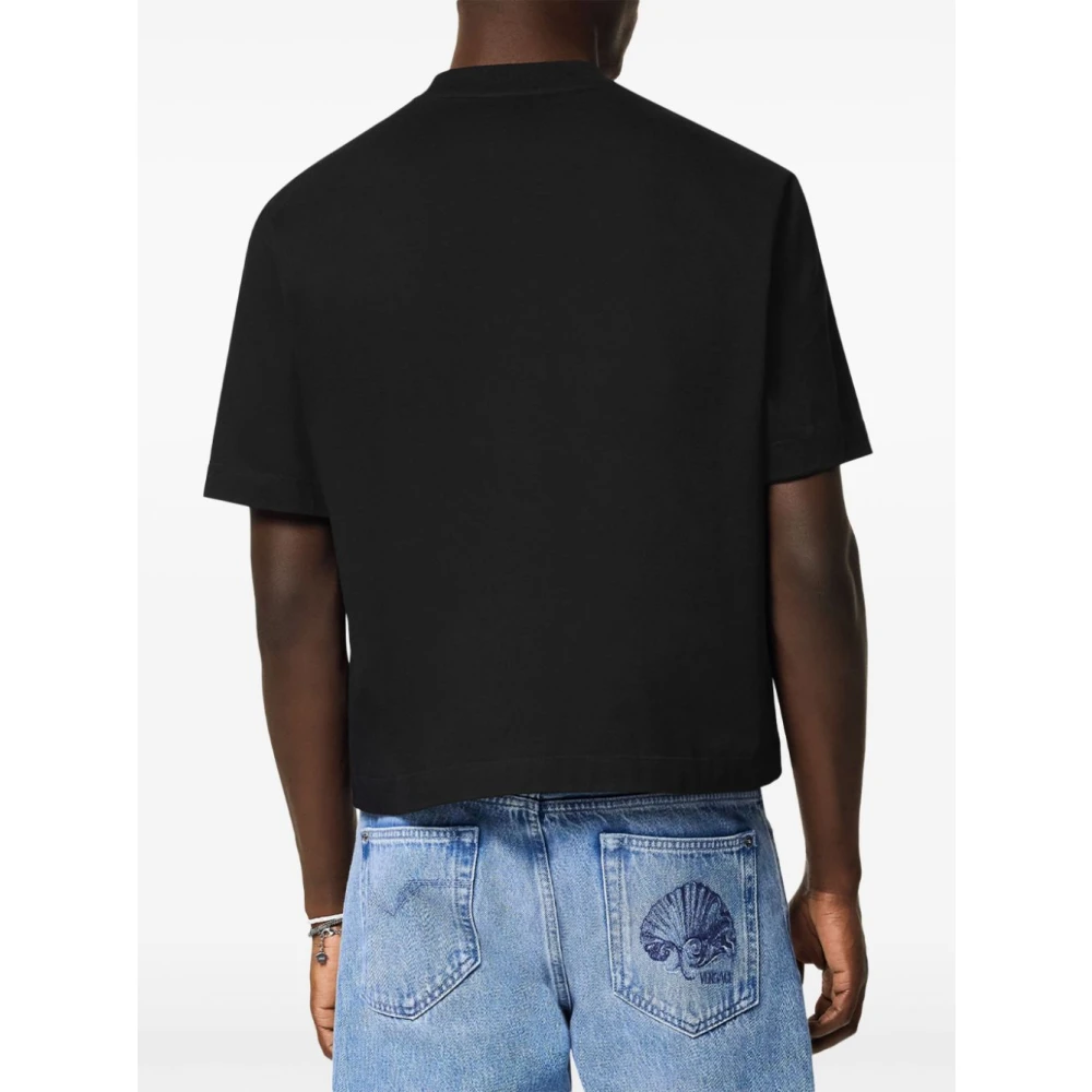 Versace Zwarte T-shirt voor Mannen Stijlvol Black Heren