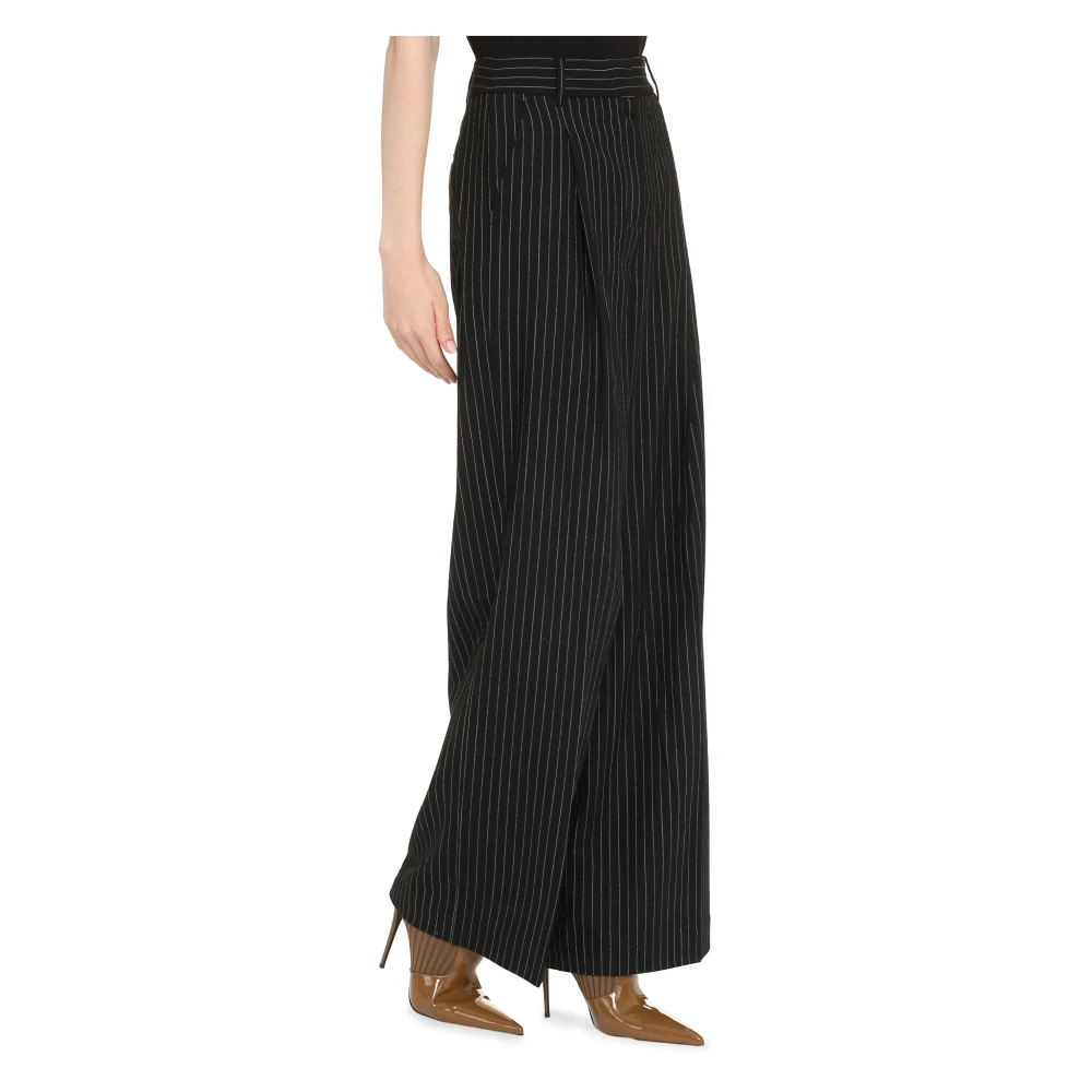 Michael Kors Pin-striped wollen blend broek Black Dames