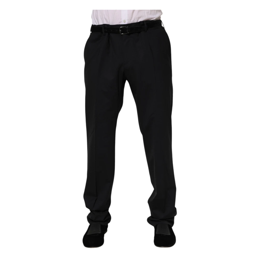 Dolce & Gabbana Men's Black Wool Formal Dress Trousers - Suit Trousers - Xl - Trousers