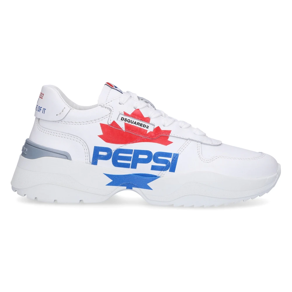 Lave Top Sneakers i Pepsi Kalveskind