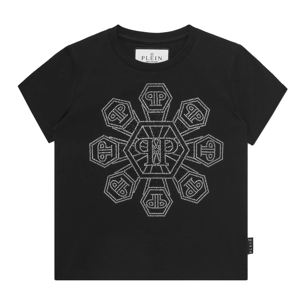 Philipp Plein Monogram Strass T-shirt med korta ärmar Black, Unisex