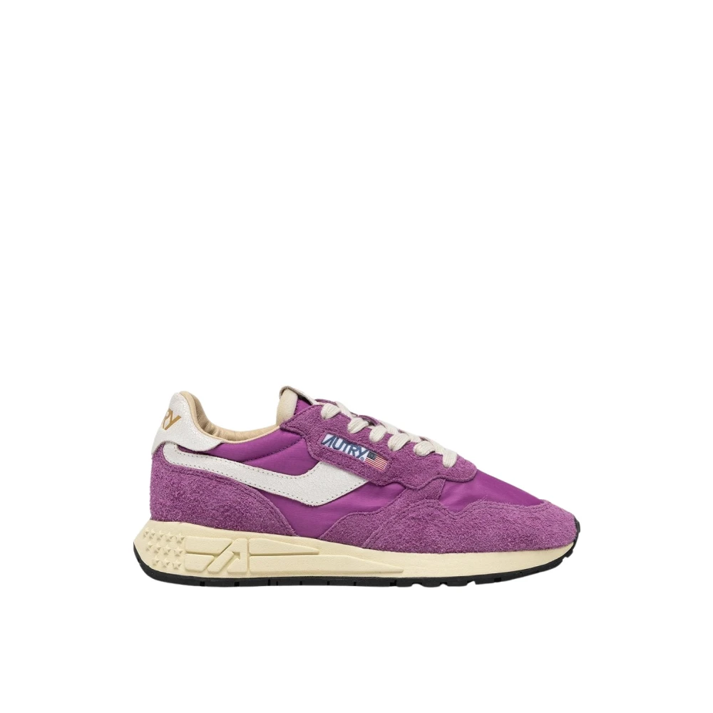 Autry Vrouw Reelwind Hardlopen Nylon Suède Sneakers Dames Schoenen Paars