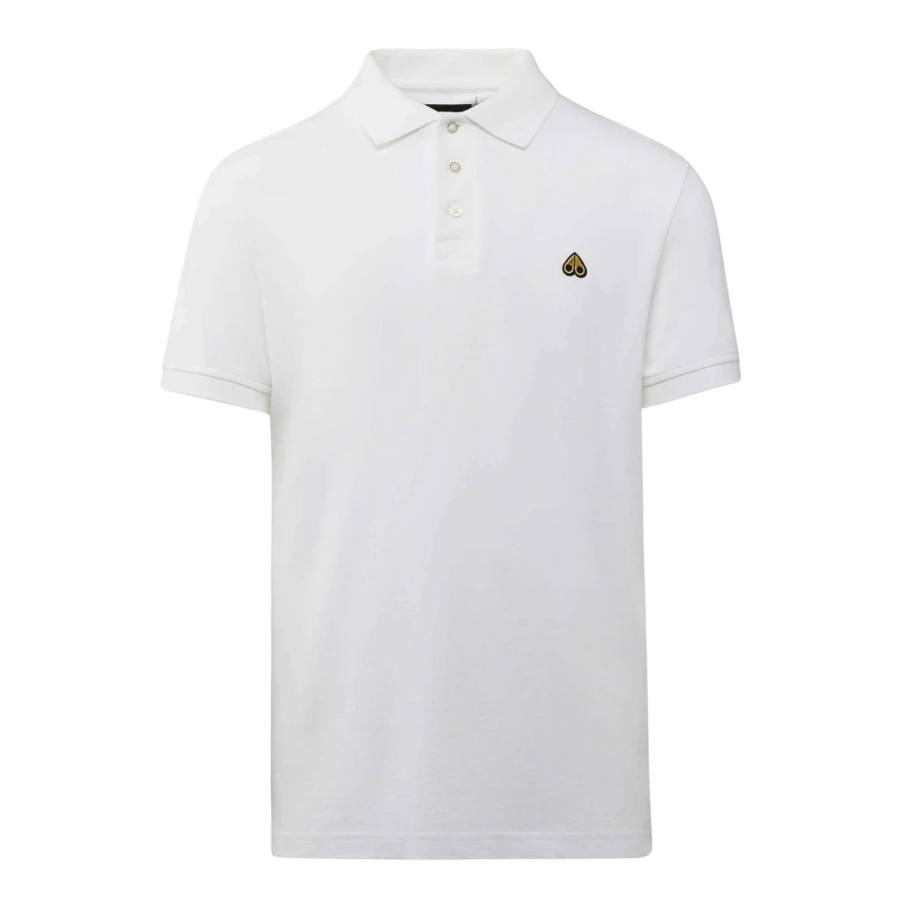 Moose Knuckles Goud Wit Pique Polo Shirt White Heren