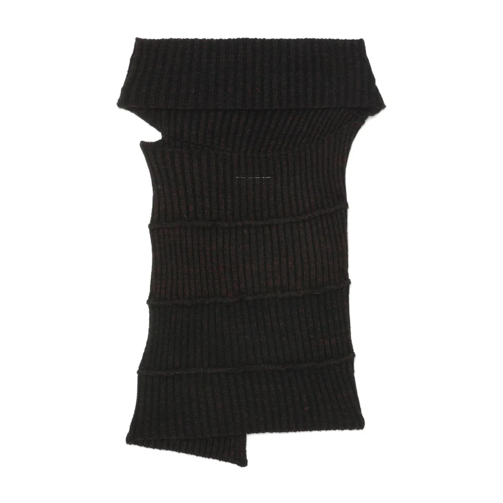 MM6 Maison Margiela Zwarte Asymmetrische Sweater Pullover Black Dames