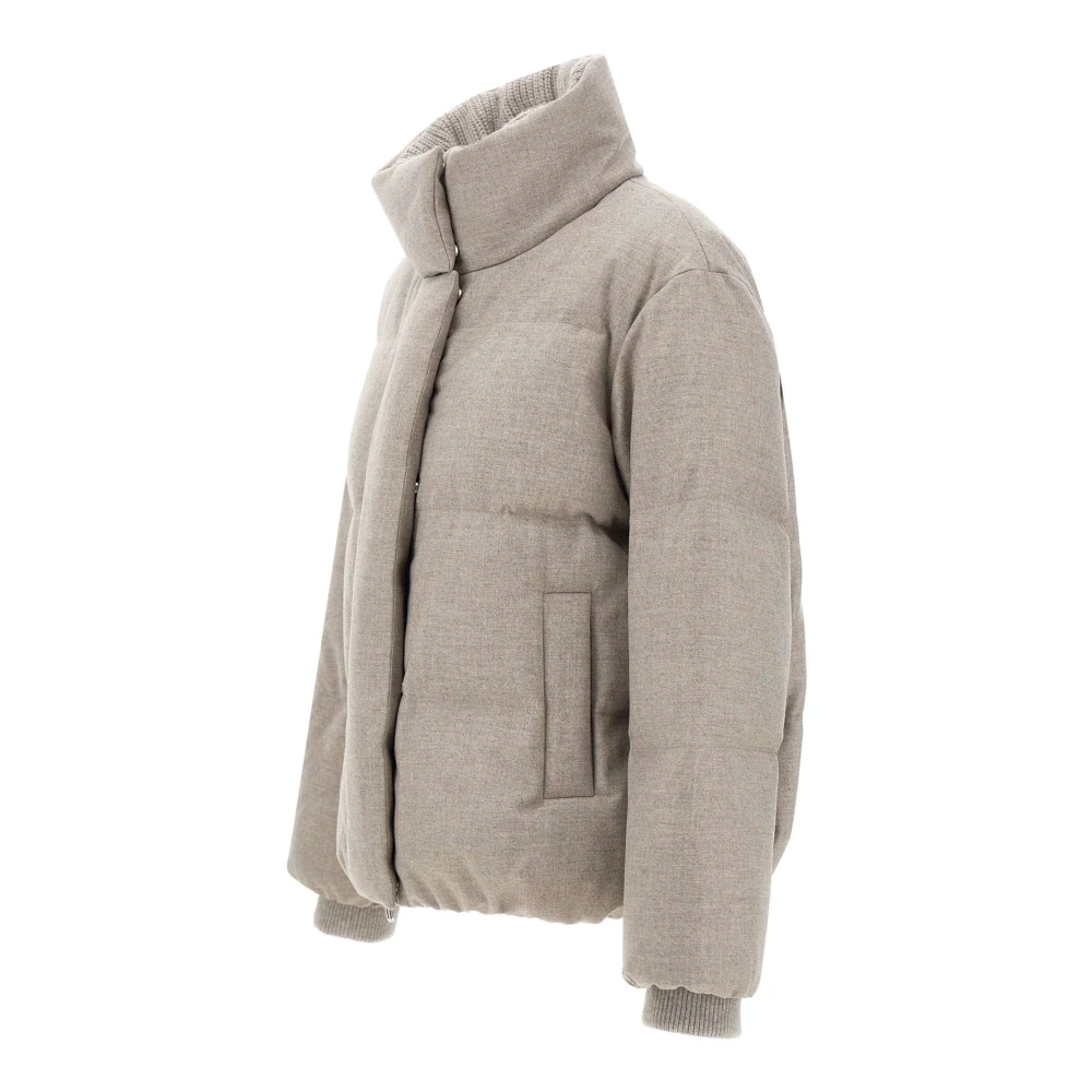 Duno Wollen Kasjmier Donsjack voor Dames Beige Dames