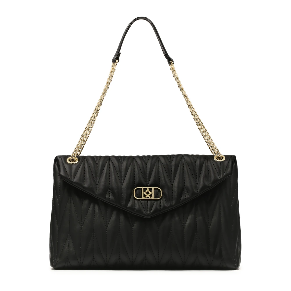 Kazar Zwarte handtas met een ongebruikelijke klep Black Dames