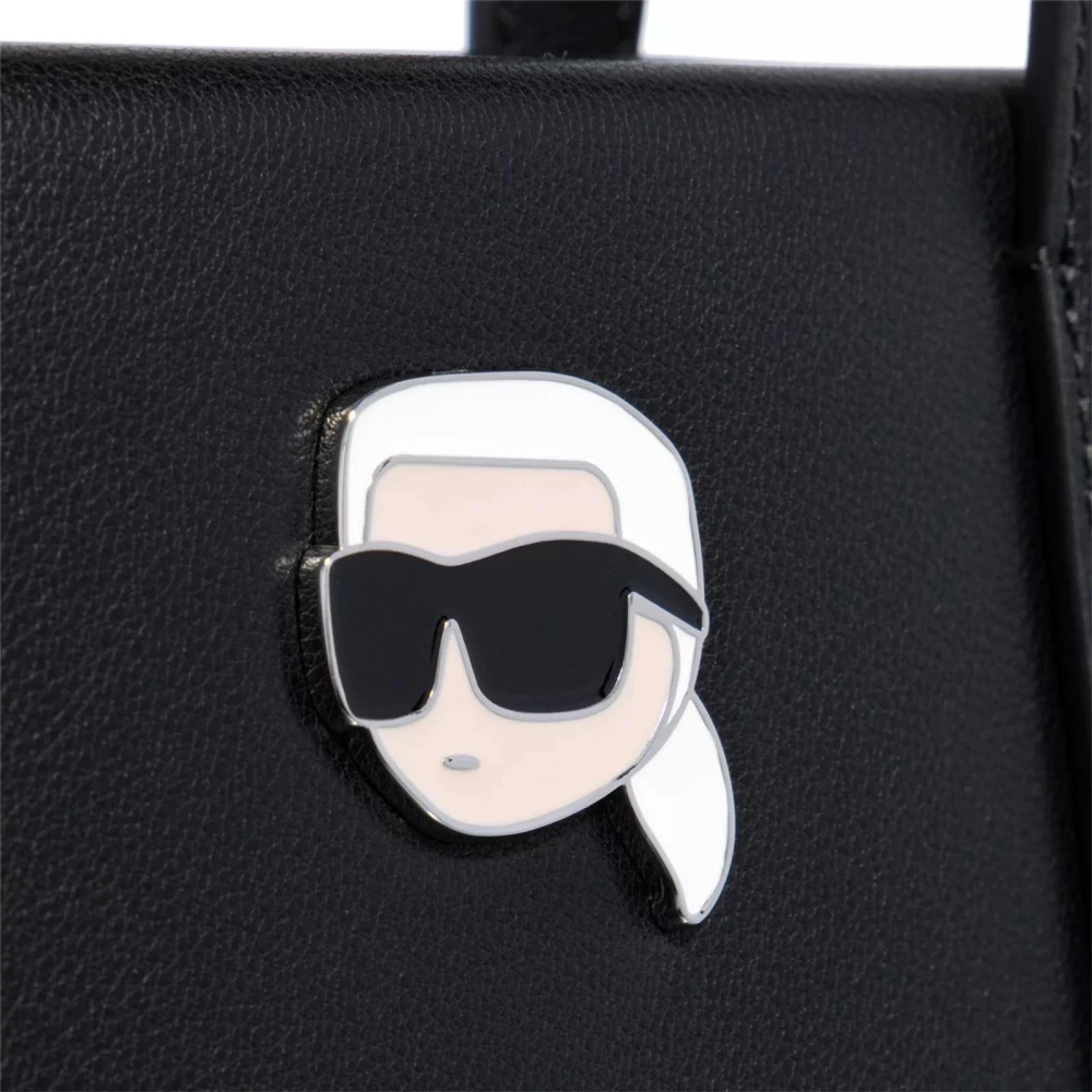 Karl Lagerfeld Iconische Leren Tote Tas Zwart Black Dames