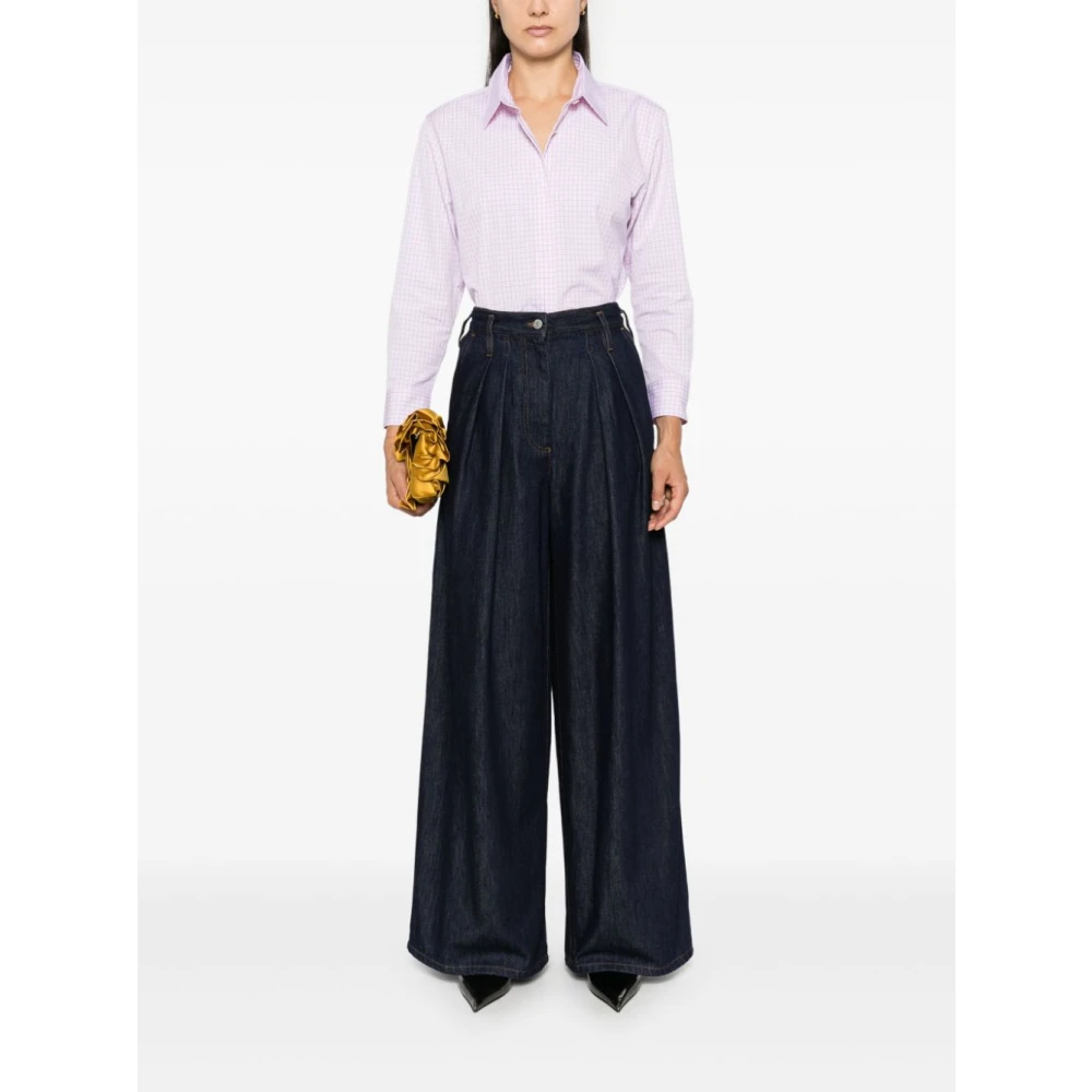 Dries Van Noten Roze Geruit Patroon Overhemd Pink Dames