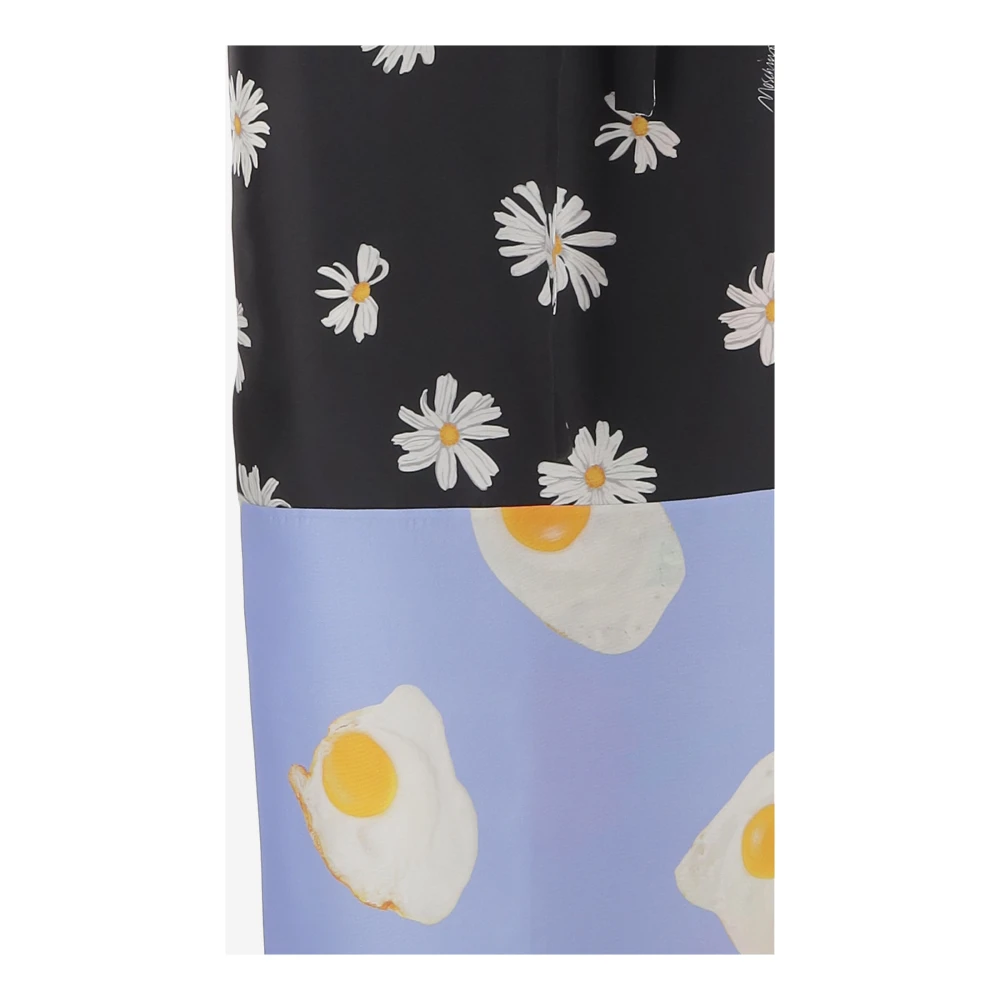 Moschino Zijden Twill Omslagrok Ei Bloemen Multicolor Dames