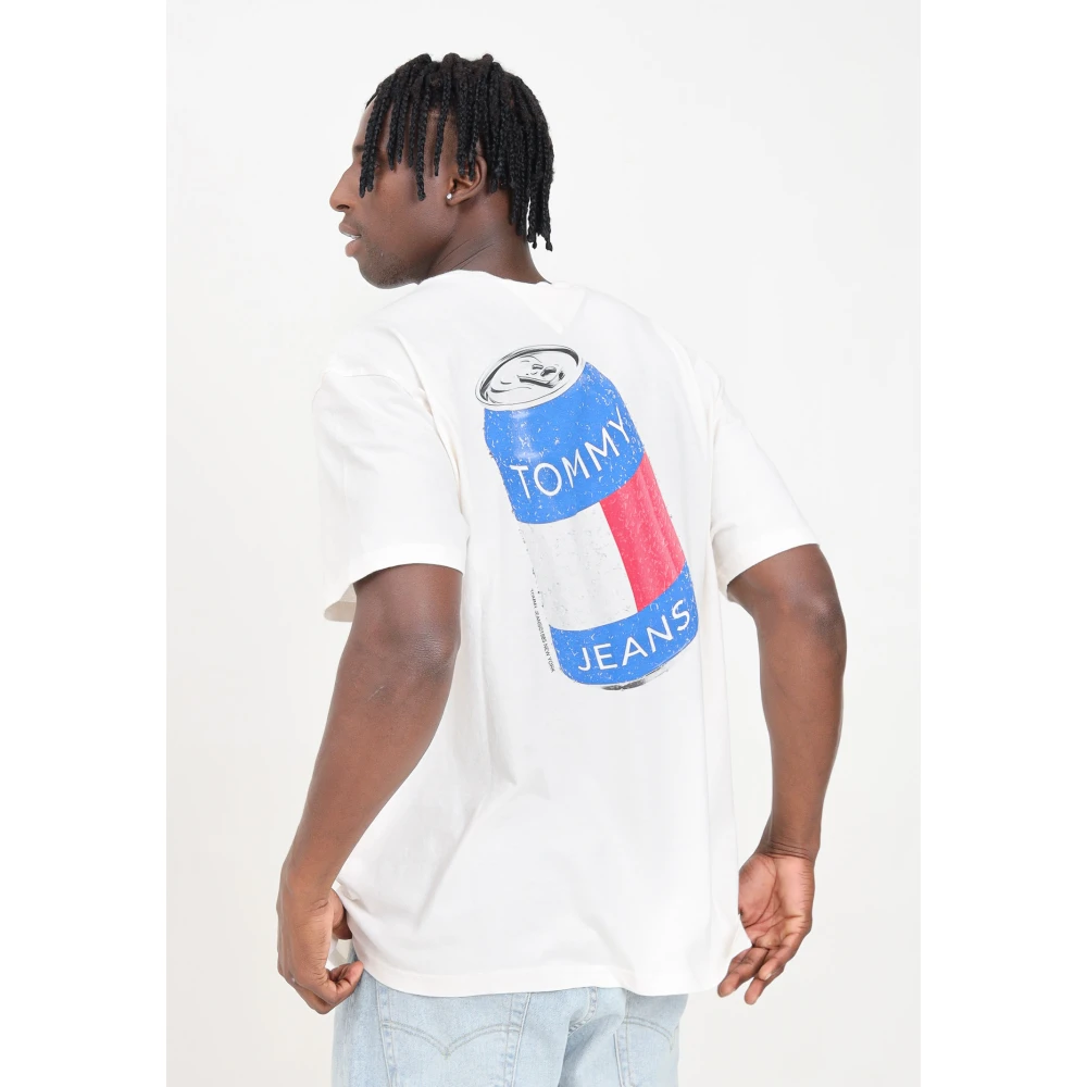 Tommy Jeans Grafische Print Wit T-shirt Casual Stijl White Heren