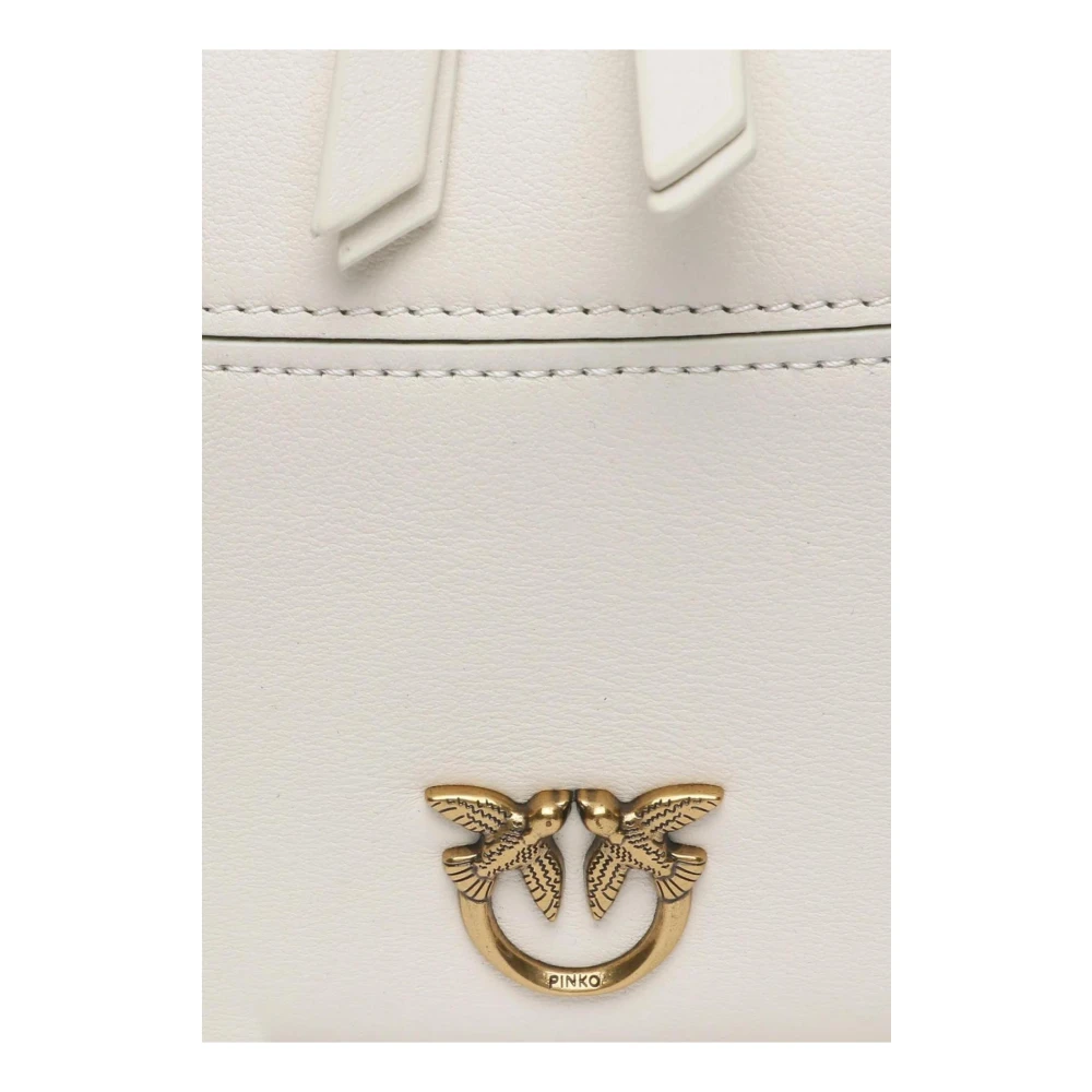 pinko Witte Leren Schoudertas met Rits White Dames