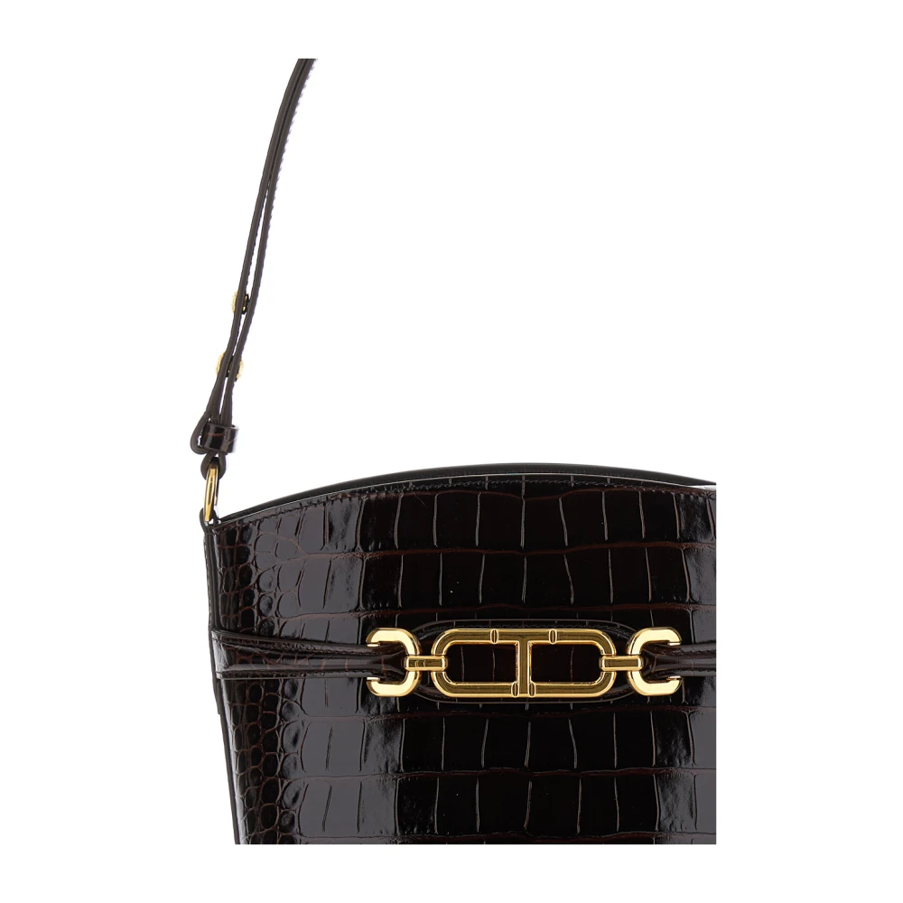 Tom Ford Bruine Croc Emmer Tas Brown Dames
