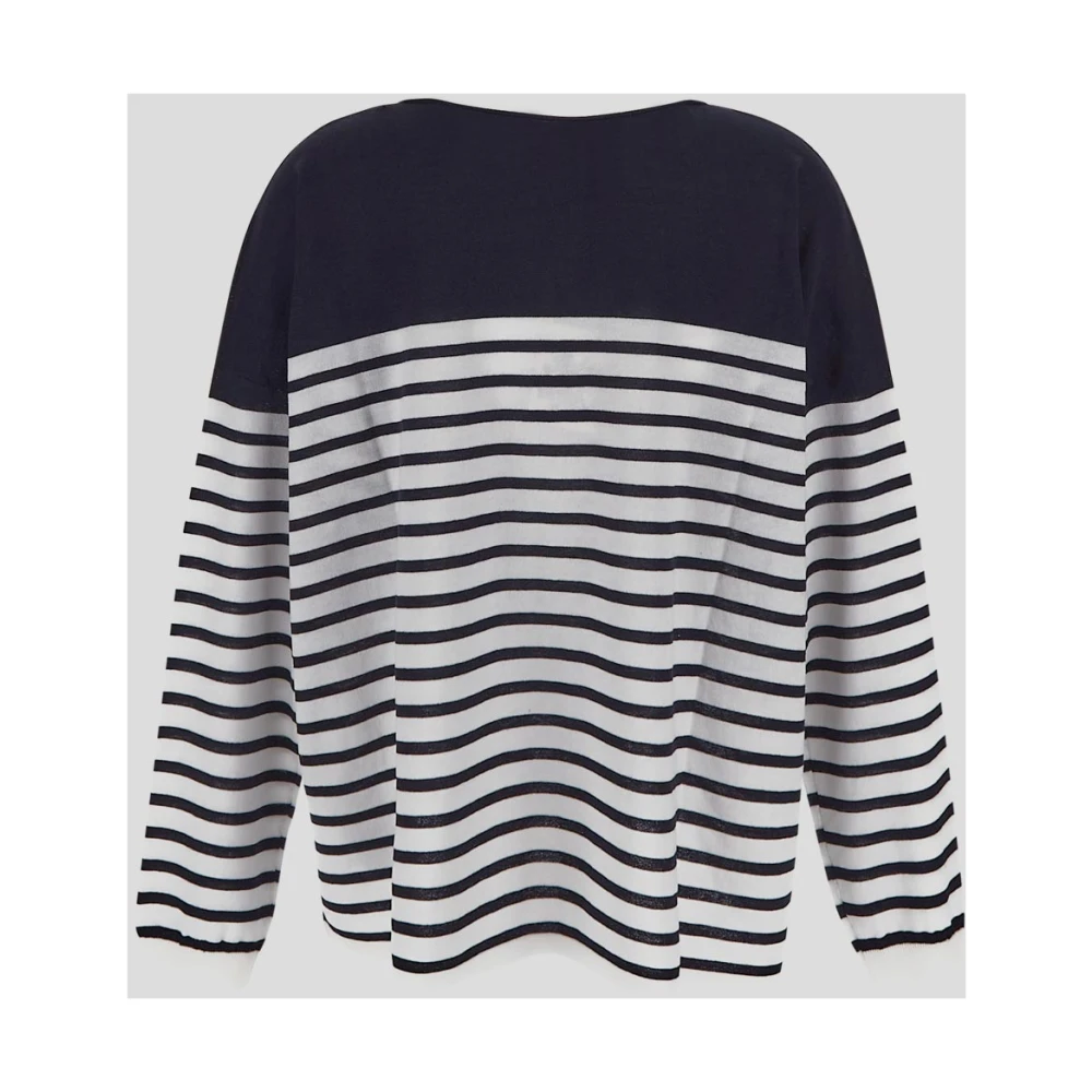 Semicouture Round-neck Knitwear Blue Dames