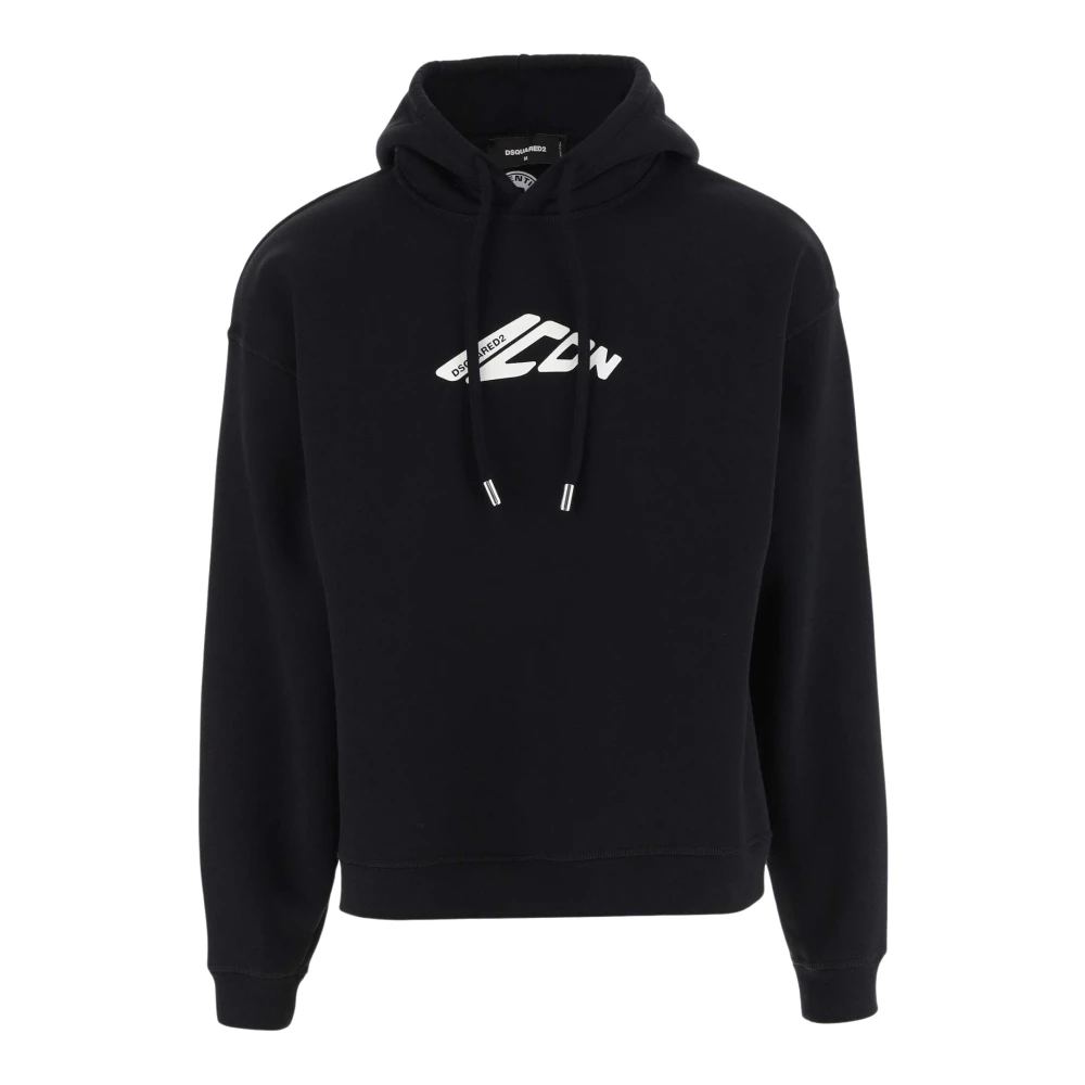 Dsquared2 Zwarte Grafische Print Sweater Aw24 Black Heren