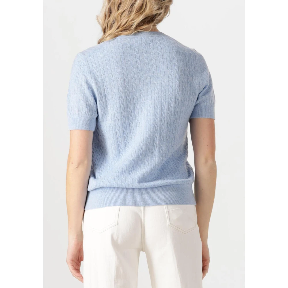Tommy Hilfiger Blauwe Kabel Gebreide Vest Top Blue Dames