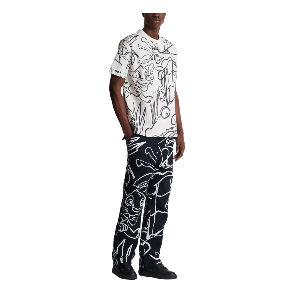 Balmain Diney x: The Lion King Ruimvallend bedrukt kindershirt White Heren