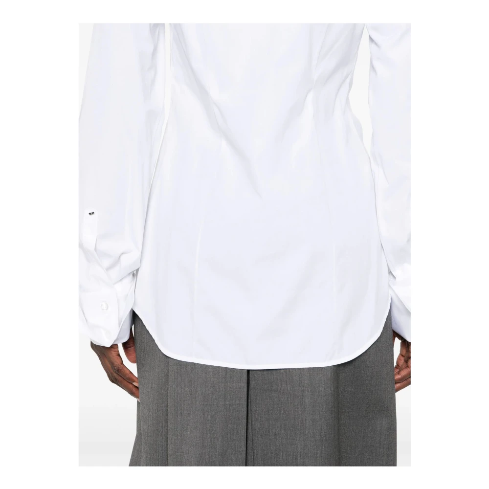 SPORTMAX Witte Jassen met Puntkraag White Dames