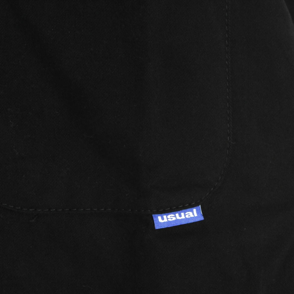 Usual Zwarte V-Hals Lange Mouw Shirt Black Heren