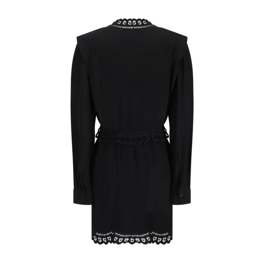 Isabel Marant Étoile Asymmetrische Zoom Mini Jurk met Kantafwerking Black Dames