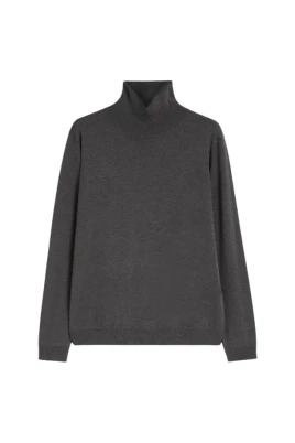 Grå Turtlenecktröja i Slätstickning