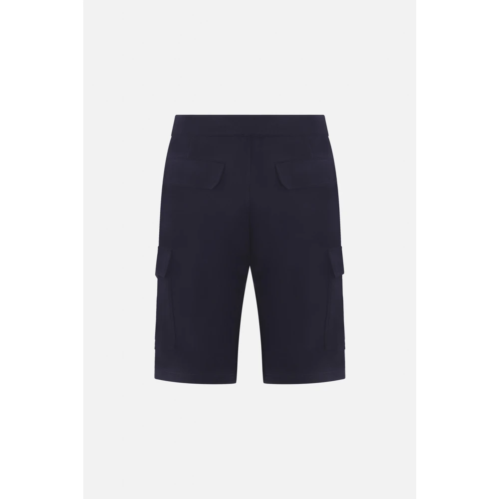 BRUNELLO CUCINELLI Blauwe Cargo Shorts Jersey Katoen Blue Heren