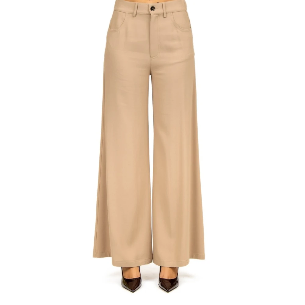 Liviana Conti Beige Broek met Rechte Pijpen Beige Dames