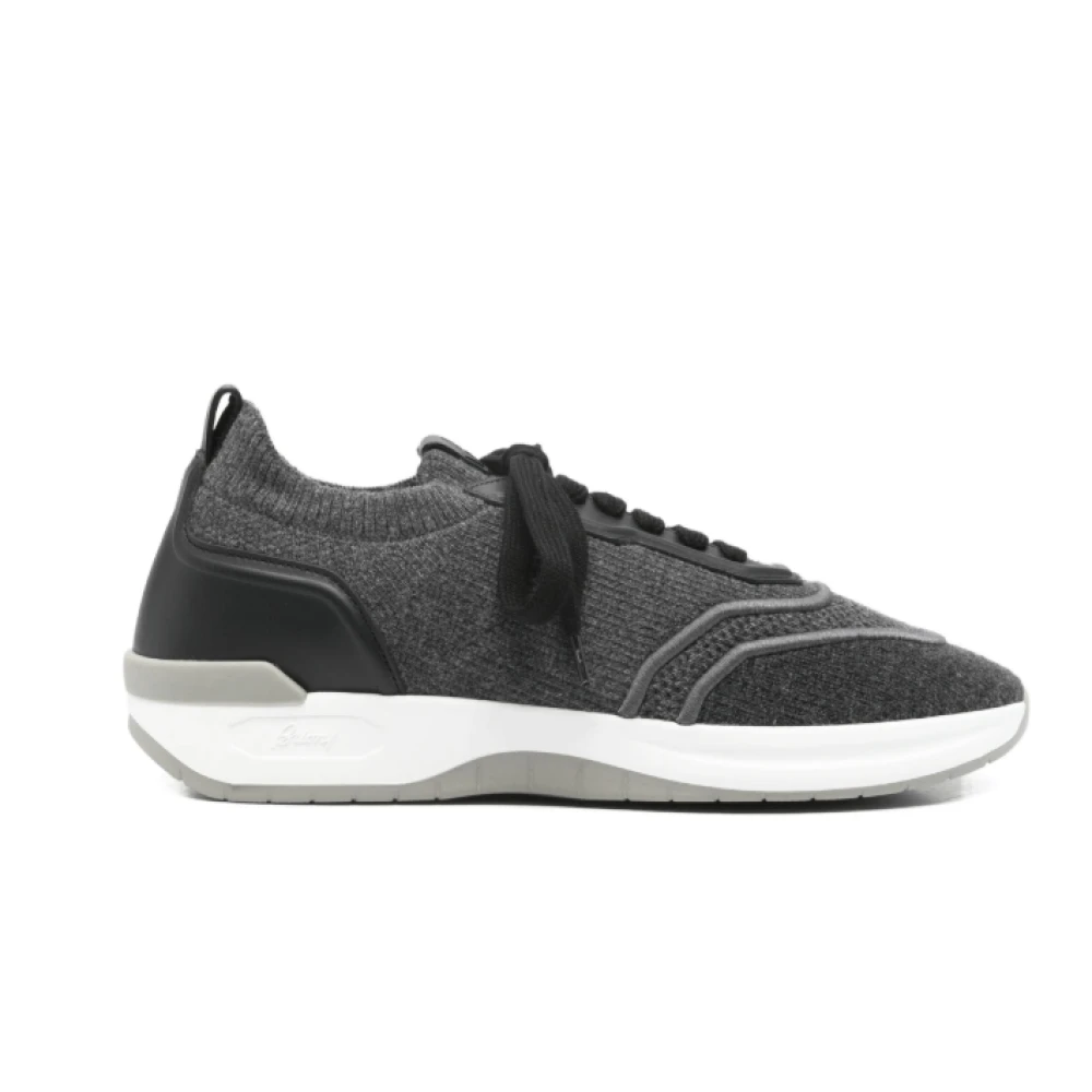 Brioni Panelled Lace-Up Sneakers Heren Schoenen Grijs