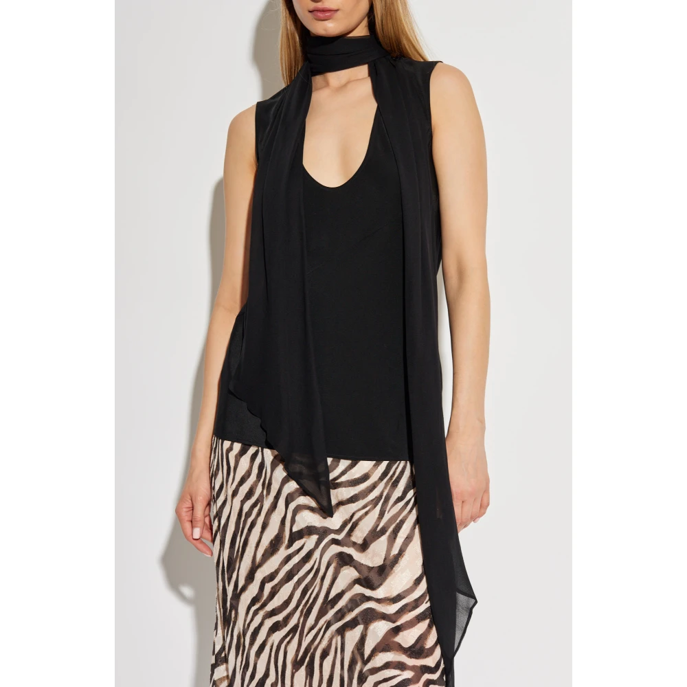 Helmut Lang Tie-Up Top Black Dames