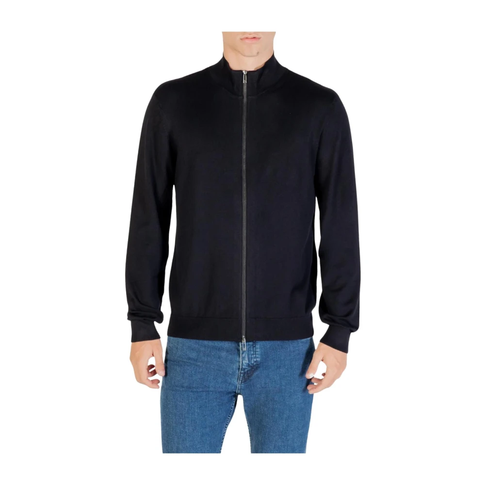 Armani Exchange Black Zip-Up Cardigan - Male - Cardigans - Xl - Knitwear