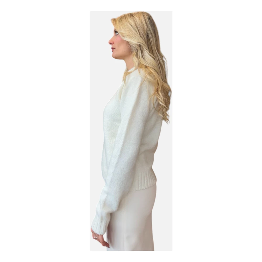 Colmar Witte Mohair Trui Ribgebreid White Dames
